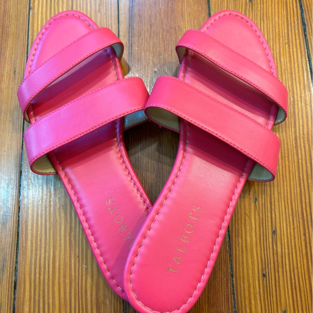 Talbots Pink Flat Sandals with 2 Straps Size 7